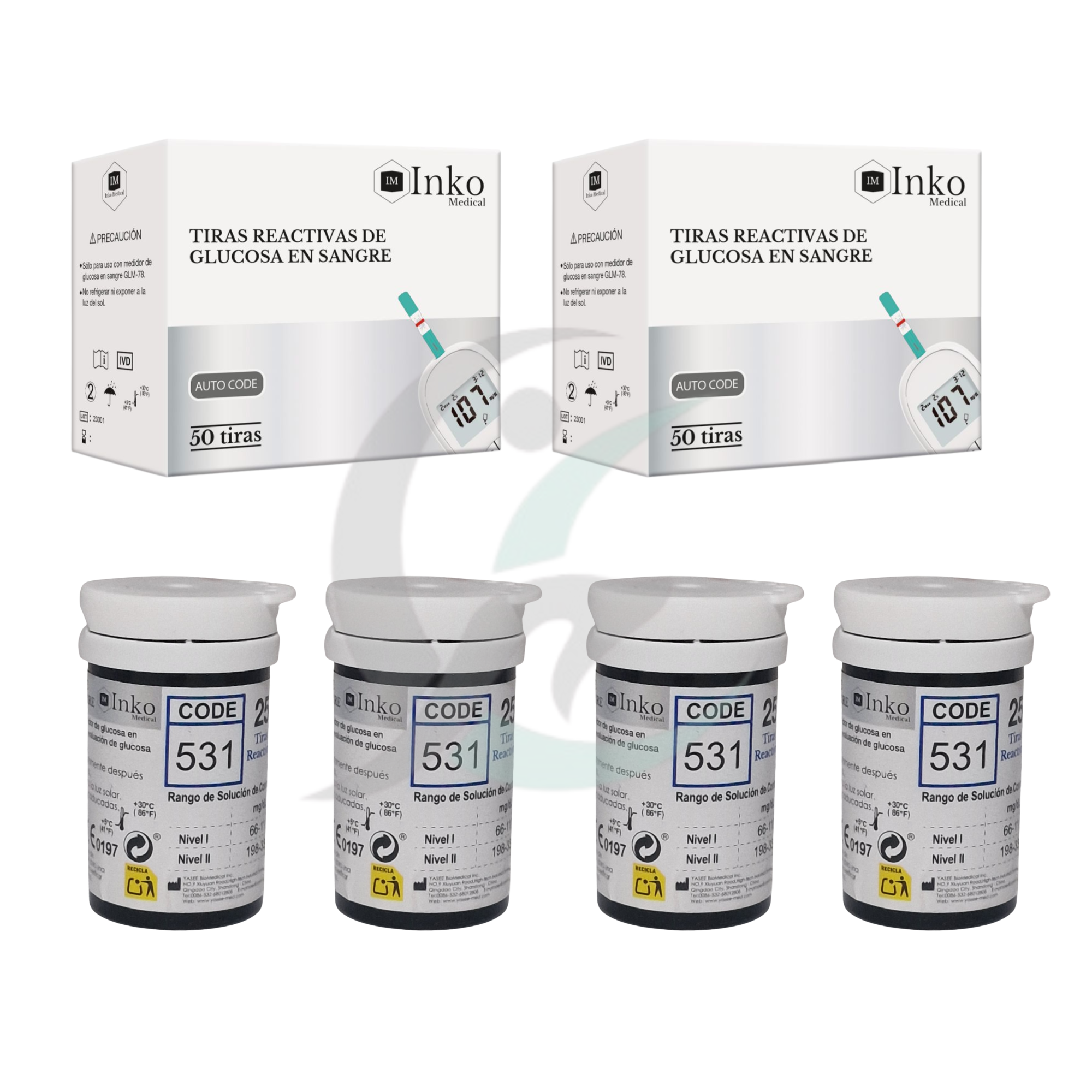 TIRAS REACTIVAS GLUCOSA  INKO MEDICAL 100 UNIDADES